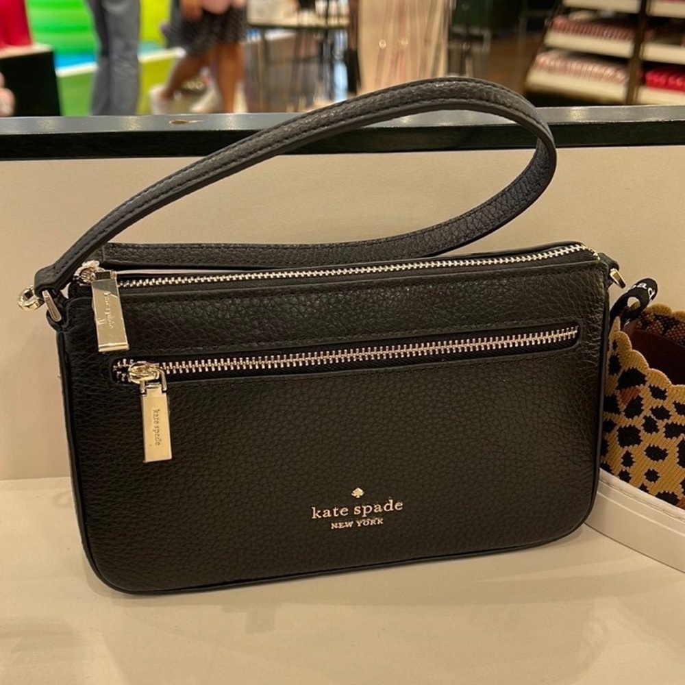 Kate Spade Leila Pebble Leather Convertible Wristlet Wallet Clutch 
Black - Picture 11 of 16